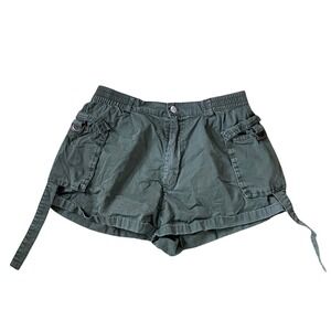 Cargo Utility Green Shorts D-Ring Straps 9 29 Workwear Baggy Y2K Retro Gorpcore